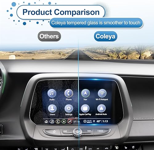Miniatura 6 de Protector de pantalla Camaro 2016-2022 2023 2024 para Chevrolet Camaro (1LT/2LT/3LT/LT1/1SS/2SS/ZL1) Pantalla táctil de 8 pulgadas, vidrio templado