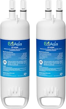EcoAqua W10295370A Replacement for Everydrop Filter 1, EDR1RXD1, EDR1RXD1B, WHR1RXD1, KAD1RXD1, P4RFWB, 46-9081, 46-9930 Refrigerator Water Filter, 2 Pack