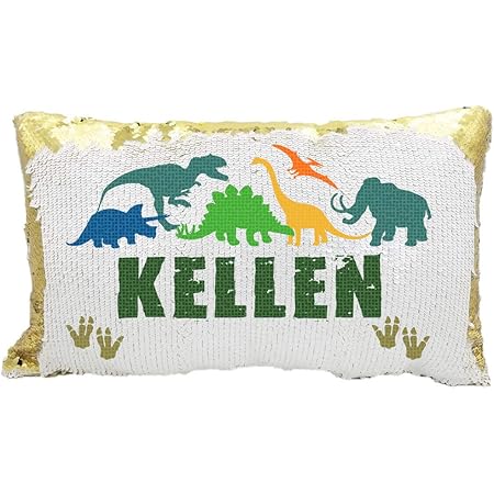 sequin dinosaur pillow