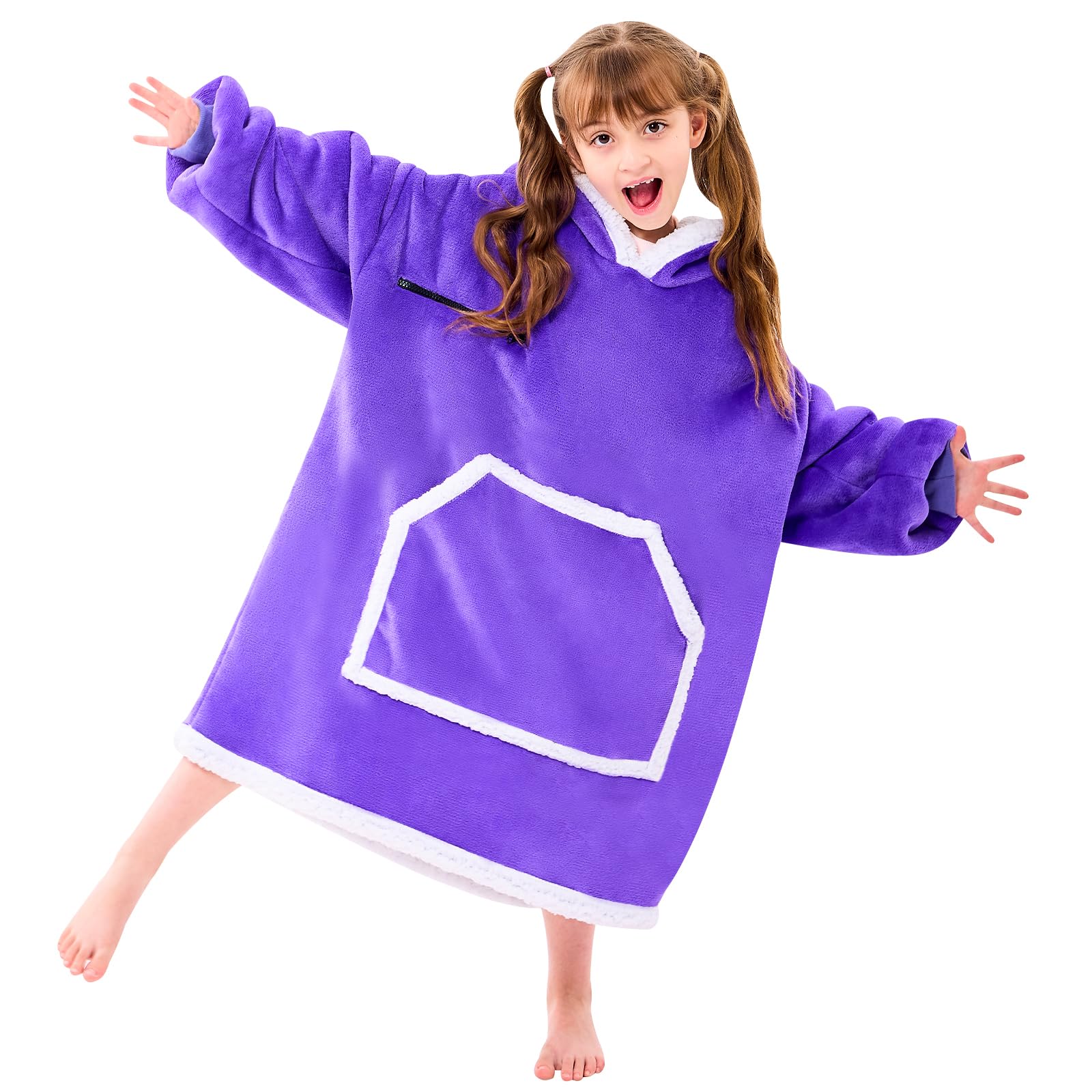 IFNOW Wearable Blanket Hoodie For Kids, Blanket Hoodie For Kids With Hood And Pockets, Girls Oversized Blankets Gift for Boys