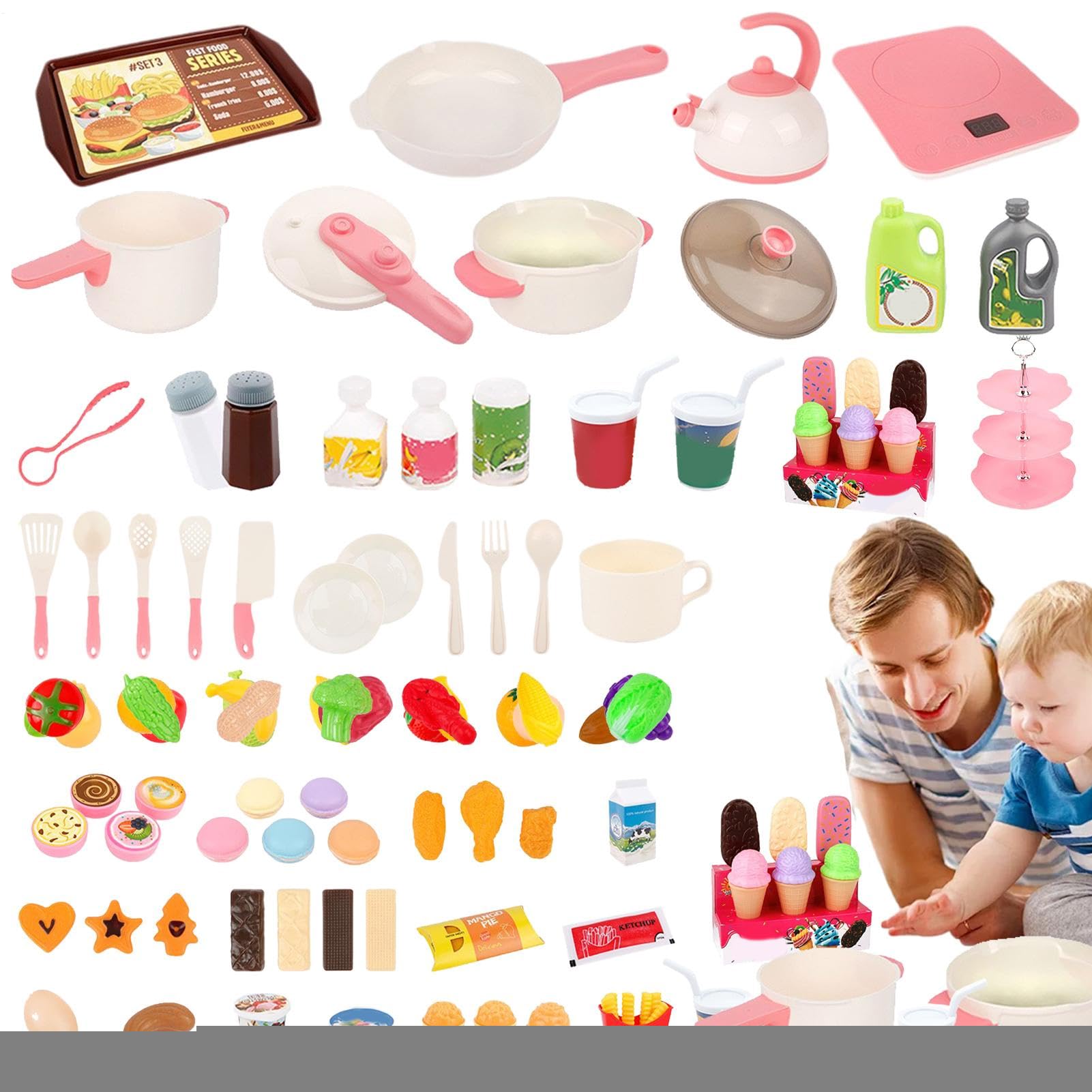 Set Cottura Finta Giocattolo Set Cucina Giocattolo Per Bambini | Set Cucina per Piccoli Cuochi Compleanno Natale Festa