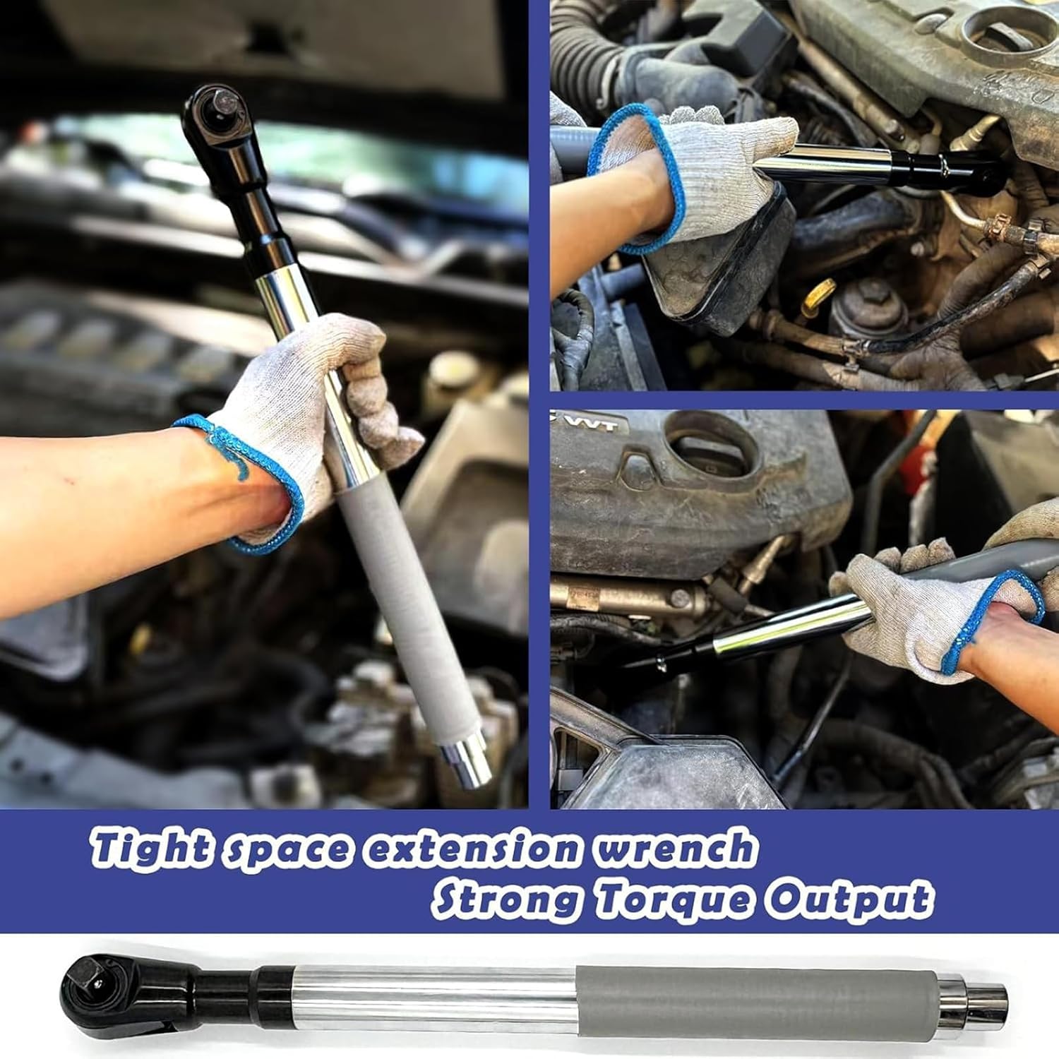 1 / 2inch Offset Extension Wrench Impacts for Electric Drills in Tight Space with Socket Adapters and Drill Bit Offset Extension Wrench Impacts