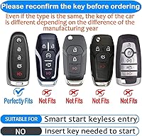 Vista 2 de Sindeda Funda para Llavero de Ford con Llavero Carcasa de Llave de Protección Completa Suave Estuche de Llave Compatible con Ford C-Max Edge Escape