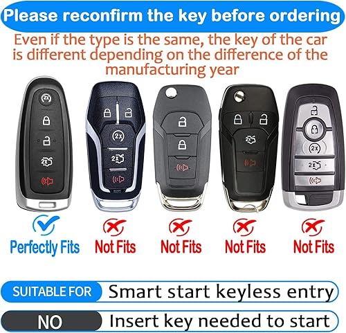 Miniatura 2 de Tukellen Funda para llavero Ford de TPU suave, protección completa, compatible con Ford C-Max Edge Escape Expedition Explorer Flex Focus Taurus