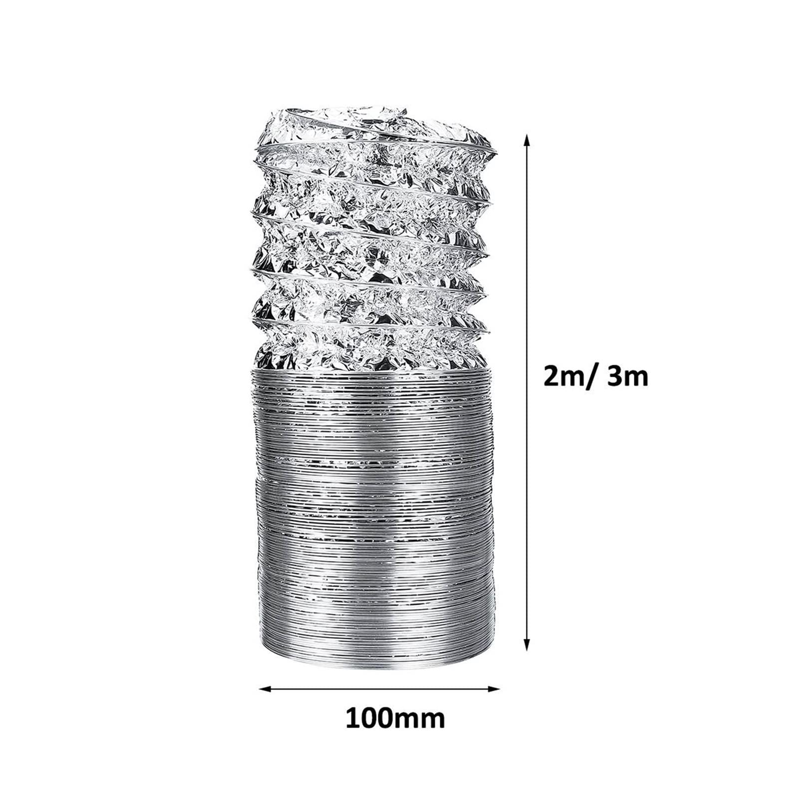Abluftschlauch PVC-Aluminiumrohr-Lüftungskanal, flexibler Abluftkanal, 10,2 cm, 100 mm, Lüftungskanallänge 78,7 Zoll, 118 Zoll, Luftsystem-Belüftung, Badezimmer Lüftungsschlauch ( Size : 300CM/118IN )