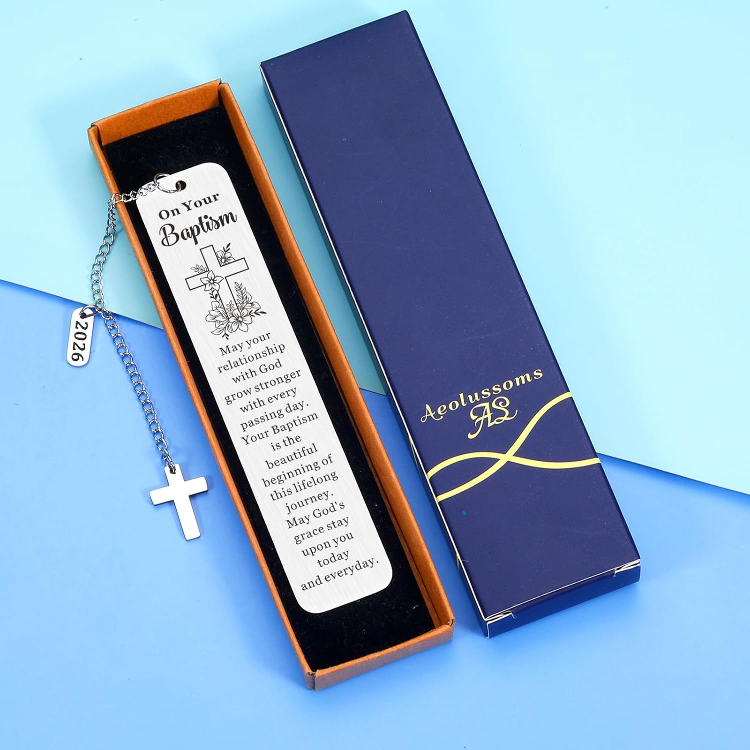 Baptism Gifts for Boys Girl 2026 Baptism Gifts for Women Men Baptism Bookmark Christian Gifts for Teens Girl Confirmation Gifts for Teen Girls Boys Bible Accessories First Communion Birthday Easter - Image 3