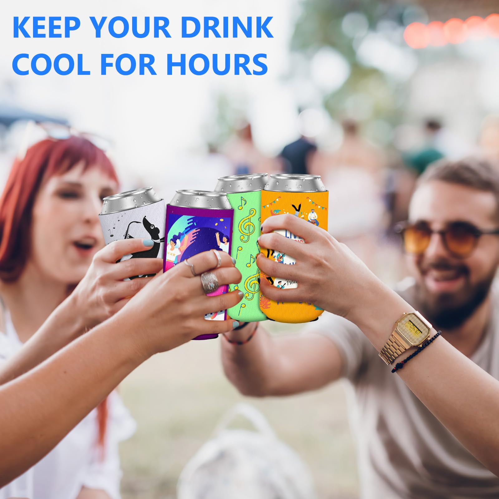 12 Pack Personalized Slim Can Coolers – Custom Neoprene Sleeves For Tall Skinny Cans & Bottles, Bulk Party Favors (Many Colors)