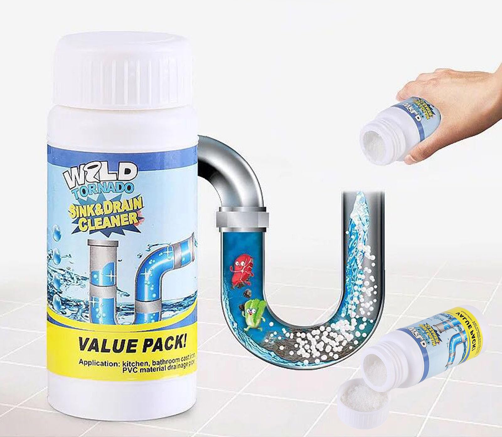 Strong pipeline dredging agent、kitchen sewer, toilet, and toilet deodorization、Blocking and dredging maintenance cleaning powder