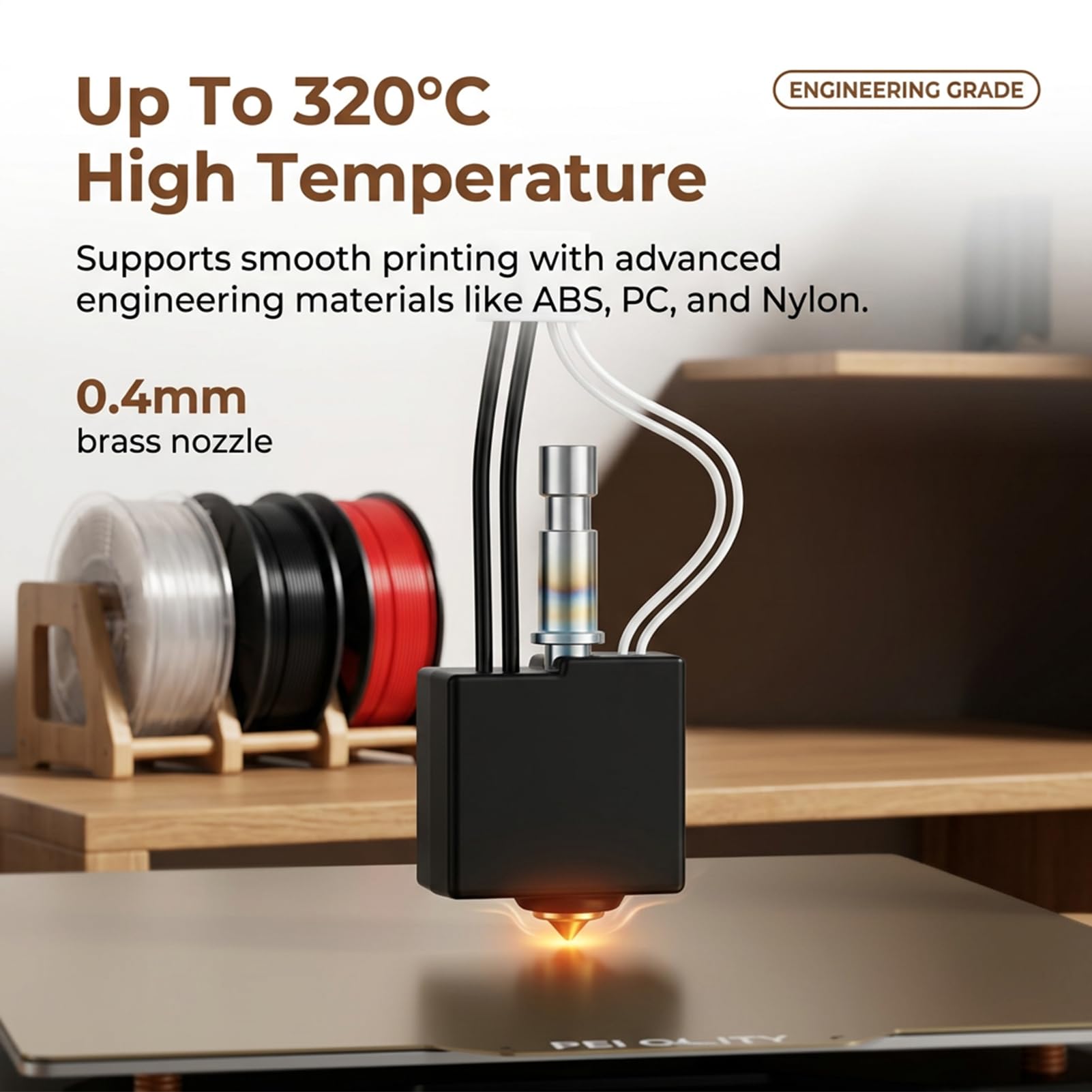 Hotend Kobra S1 All Metal, Druckkopf Ersatz Extruder für Anycubic 3D-Drucker für Kobra S1/S1 Combo Hohe Temperatur Düse 0,4 mm Messing Quick Swap Extruder verbessert für PLA ABS PETG