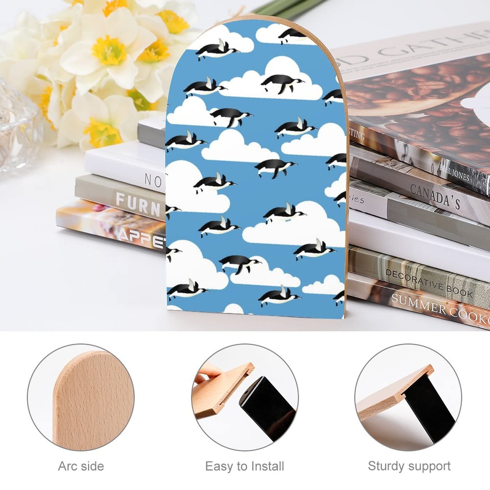 Amazon.co.jp: 南極動物フライング ペンギン ブックエンド 棚用