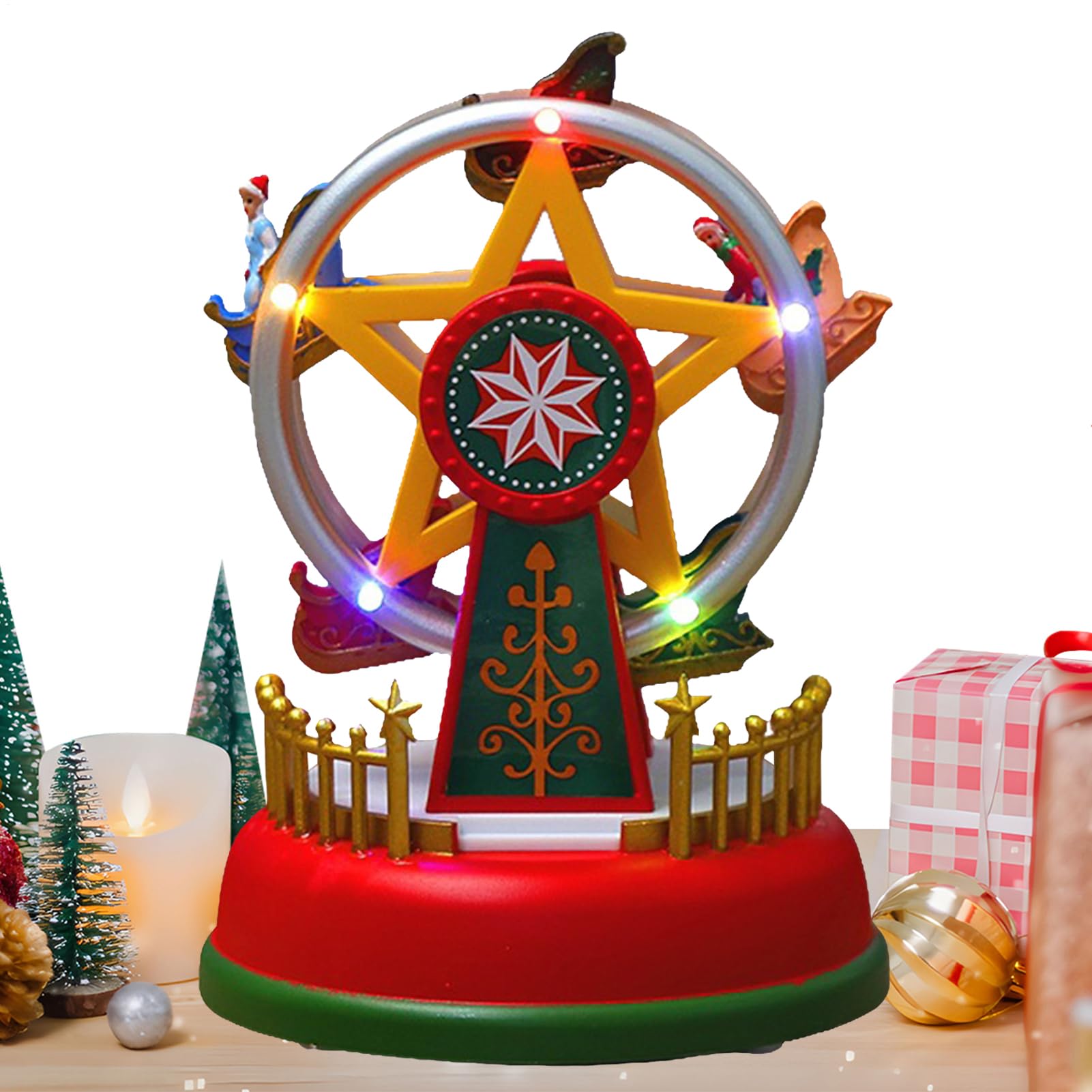 Décorations de Noël lumineuses à piles pour petits espaces sans prise