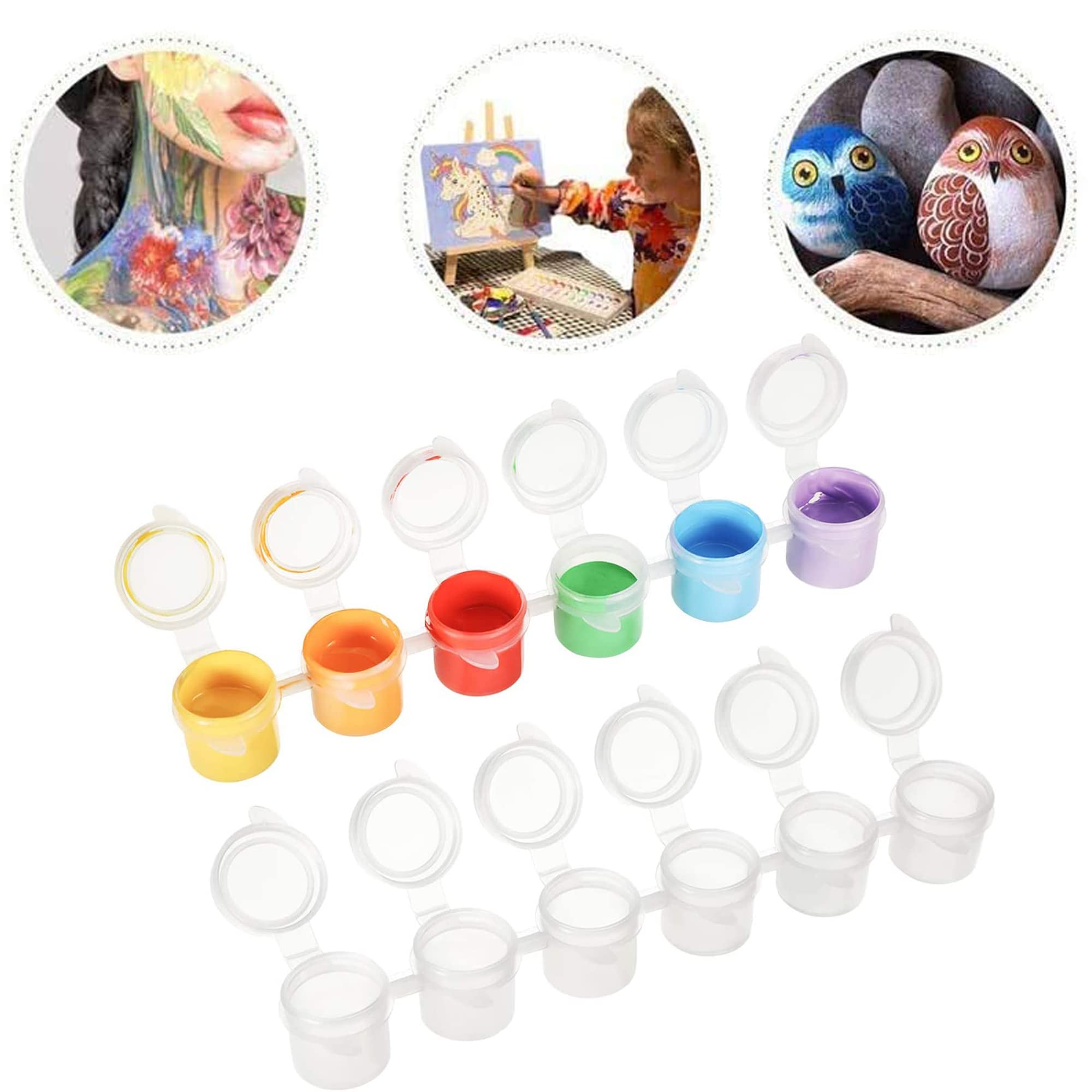 20 Mini Pots Peinture Seababoo - Pots Vides Avec Couvercles étanches