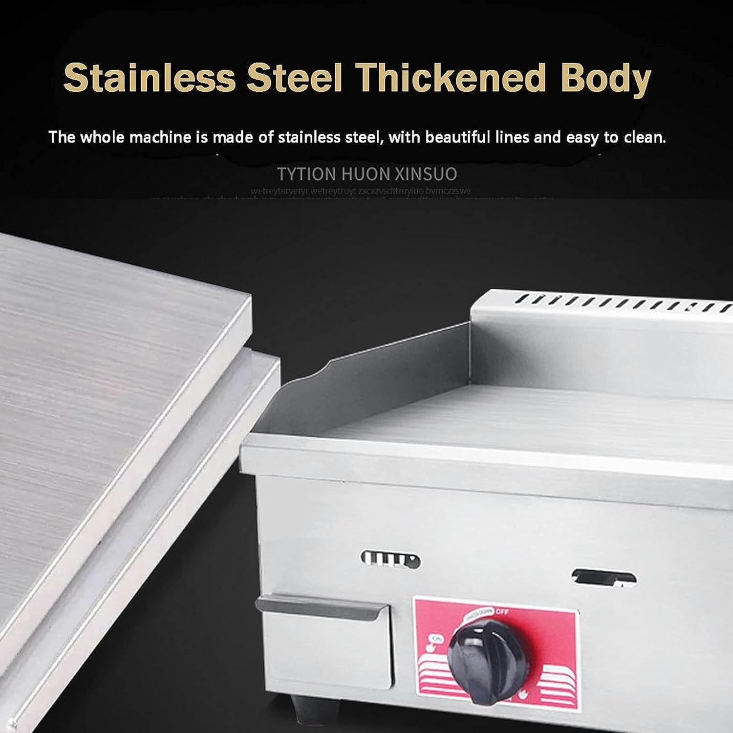 Commercial Griddle, Commercial Gas Electric Countertop Griddle Stainless Steel Flat Top Grill Hot Plate BBQ, Heavy Duty Flat Top Countertop Restaurant Griddle Grill for Indoor Outdoor