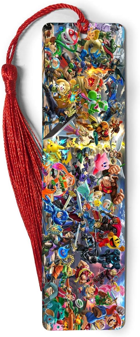 Bookmarks Metal Ruler Super Bookography Smash Measure Bros Tassels Ultimate Bookworm for Book Markers Lovers Reading Notebook Bookmark Bibliophile Gift