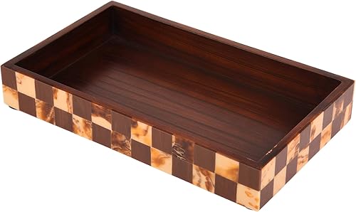 Miniatura 8 de HANDICRAFTS HOME Bandeja de toalla hecha a mano con patrón Yinyang de 10 x 6 pulgadas, bandeja de baño pequeña, soporte para toallas de invitados,