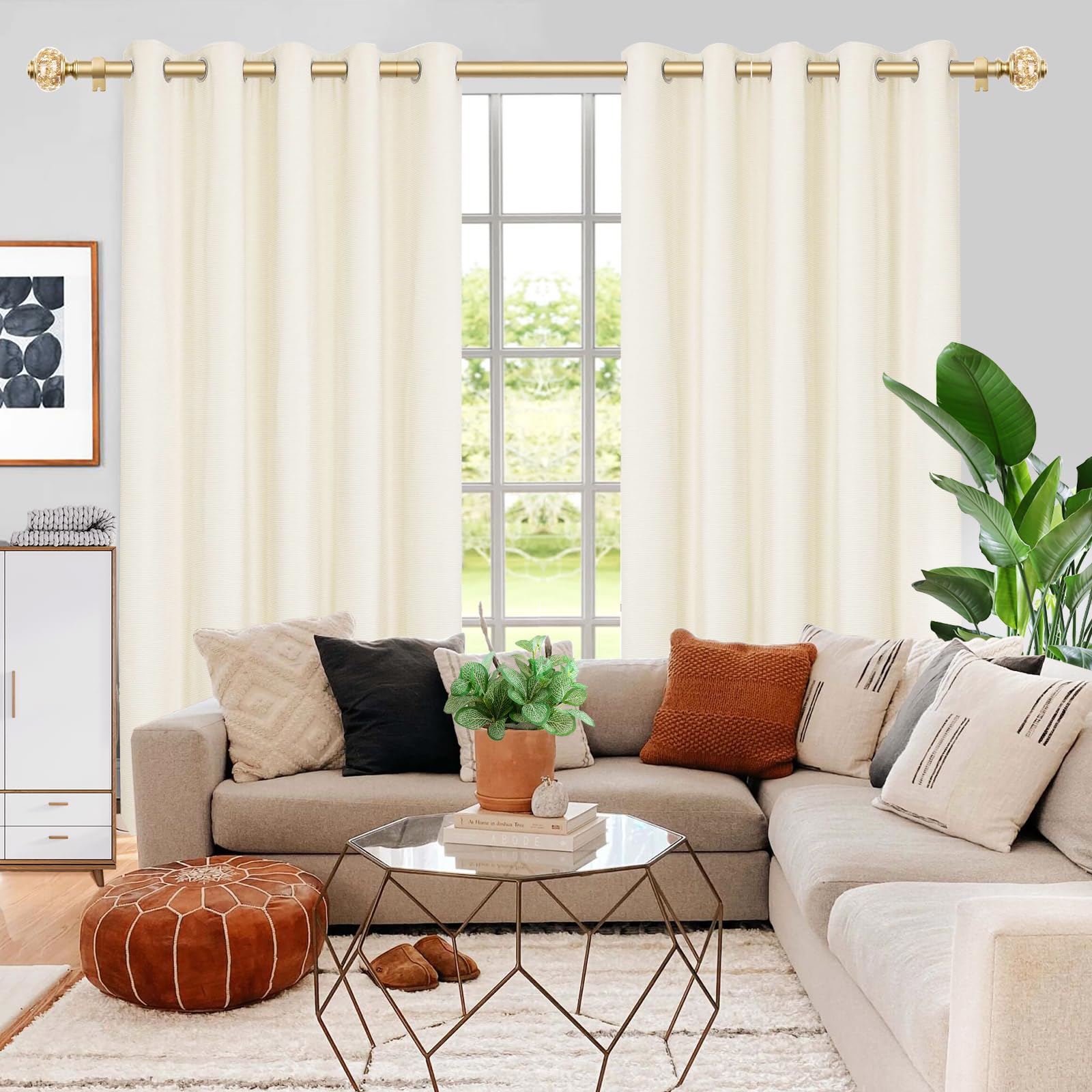 USFOOK 2 Pack Curtain Rod 32 to 58 Inches (2.6-4.8ft), 7/8 inch Telescoping  Splicing Curtain rods for Windows, Luxury Gold Decorative Drapery Rods for  Home with Translucent Finials – BigaMart, image size:1600x1600