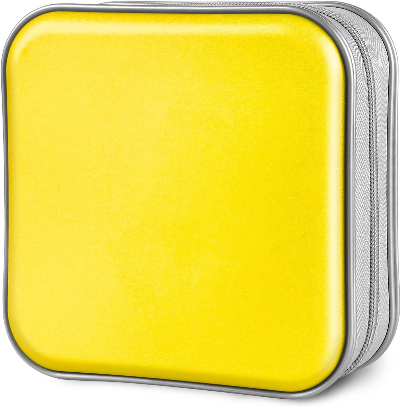 Siveit DVD Case CD Case Holders DVD Binder Wallet Hard Plastic 48 Capacity CD/DVD Disc Cases Storage Binder for Car Home Office Travel (Yellow)