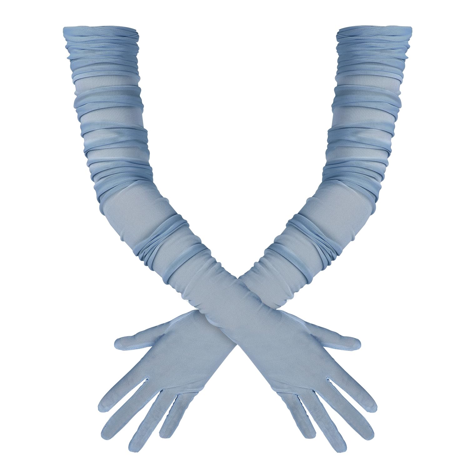 BBTO Set van 2 paar lange handschoenen, satijnen elleboog en tule, halftransparante handschoenen voor dames, avond, opera, bruid, bruiloft, carnaval, Halloween, carnaval BBTO Set van 2 paar lange handschoenen, satijnen elleboog en tule, halftransparante handschoenen voor dames, avond, opera, bruid, bruiloft, carnaval, Halloween, carnaval