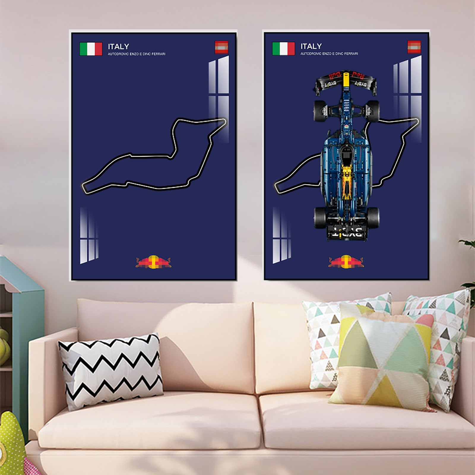 Display Wall Mount for Lego 42206 Technic Red Bull RB20 Racing Decorative Scoreboard for Car Wall Mount Le*go Lovers (Not included Model) (Imola Circuit in Italy)