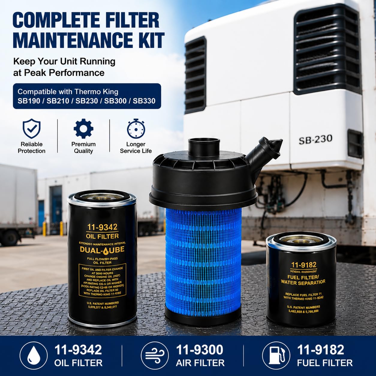 11-9300 11-9342 11-9182 11-9182 Kit di manutenzione filtro aria olio carburante per Thermo King SB190 SB210 SB230 SB300 SB330