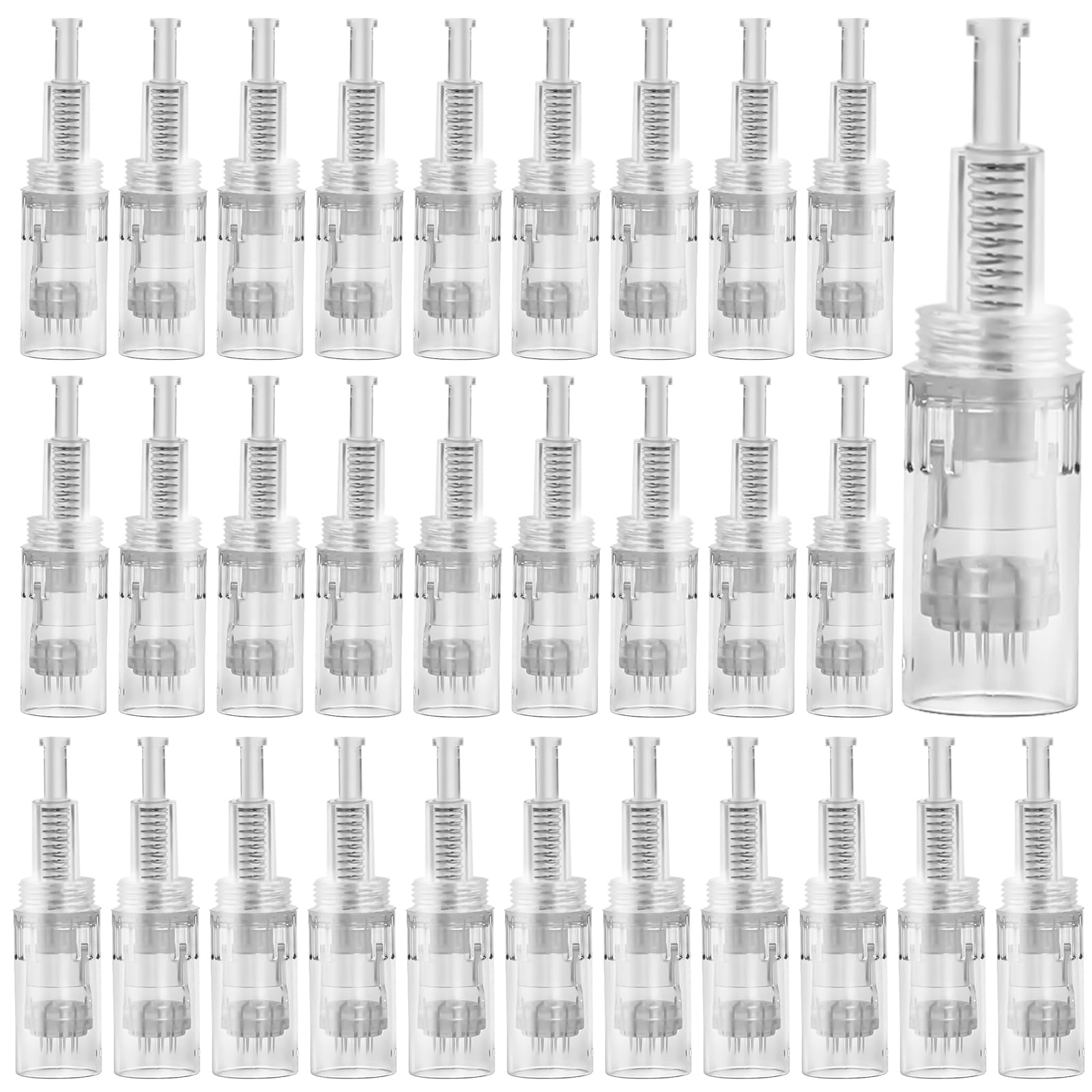 30 pezzi Microneedling: 12 Pins Microneedling Aghi di ricambio Microneedling, Sostituzione Derma Pen Microneedling Teste di ricambio per la rimozione di acne, cicatrici e pieghe dell'obesità