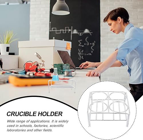 Miniatura 3 de Baluue Estante de laboratorio Estante de crisol de metal Soporte de crisol de alambre de níquel Soporte de crisol Estante de base de crisol Soporte