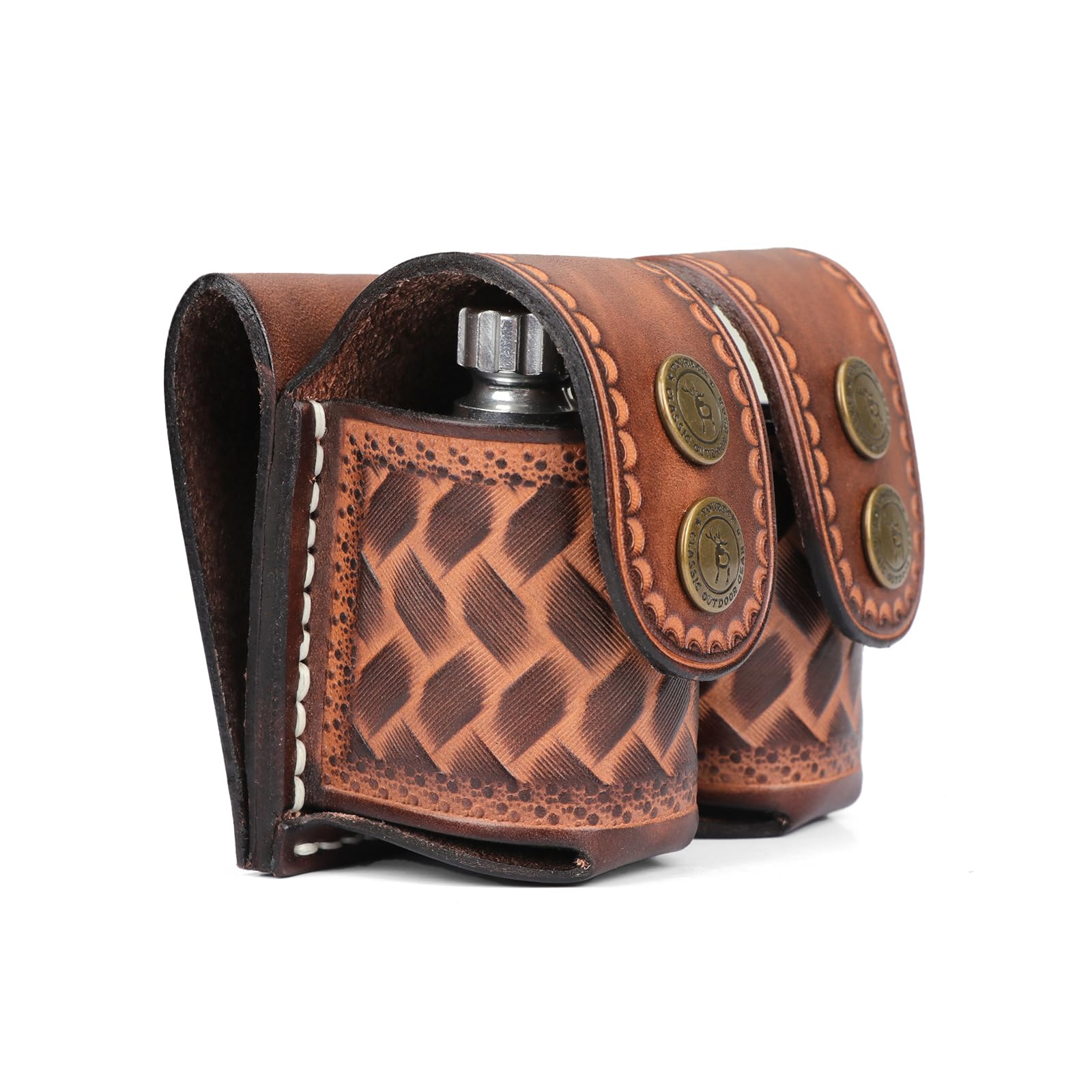 Bolsa Táctica De Cinturón Para Cargador Rápido - Doble, Compatible Con Revólveres .22, .38, .357, .44 Mag