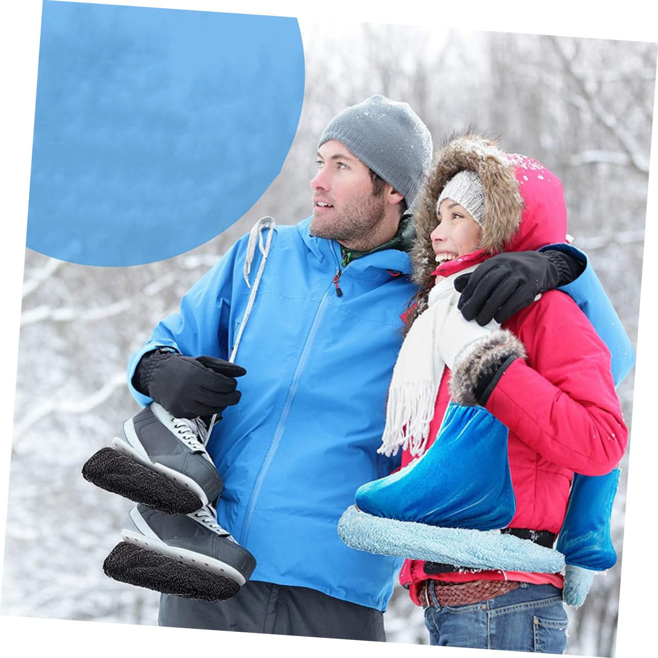 Milisten Protège-Lames de Patins Élastiques M, 2 Paires, Polyester Noir