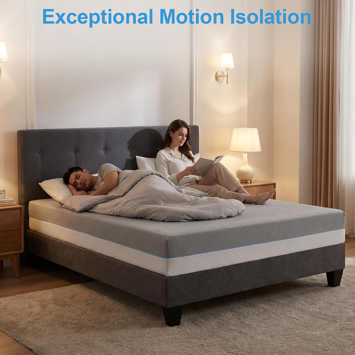 WEUP Extra Firm Mattress Queen Size 8 Inch, Two Side Medium Firm/Extra Firm Mattress for Back Pain, Gel Memory Foam Mattress in Box with Fiberglass-Free Cover, CertiPUR-US, 80'' x 60''