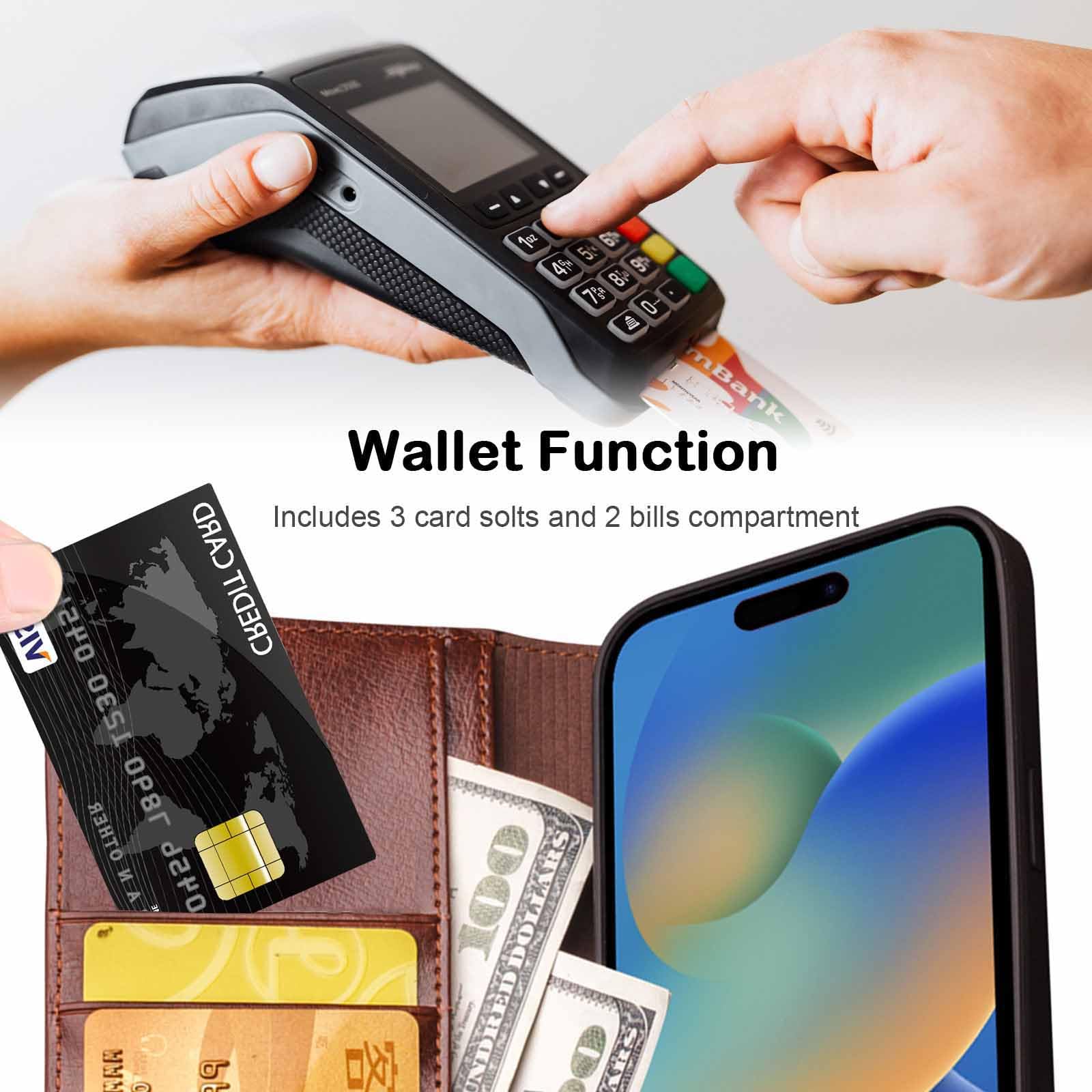 最高級本革採用 iPhone15 手帳型ケース★ブラック iPhone15 ケース iPhone15pro 手帳型 レザー スマホケース