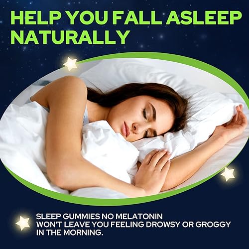Miniatura 4 de Gomitas de ayuda para dormir sin melatonina + gomitas 5-HTP para adultos, con GABA, L-teanina, L-triptófano, magnesio, ashwagandha, cúrcuma, sin