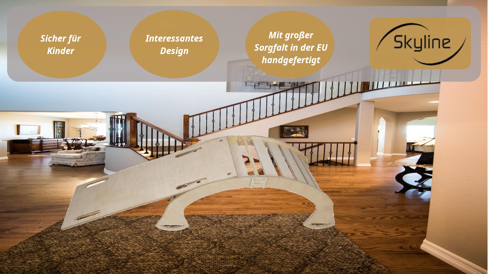 Skyline Altalene di equilibrio in legno tunnel gioco arco da arrampicata montessoriano per bambini fatto a mano dondolo montessori scivolo con altalena con scivolo L