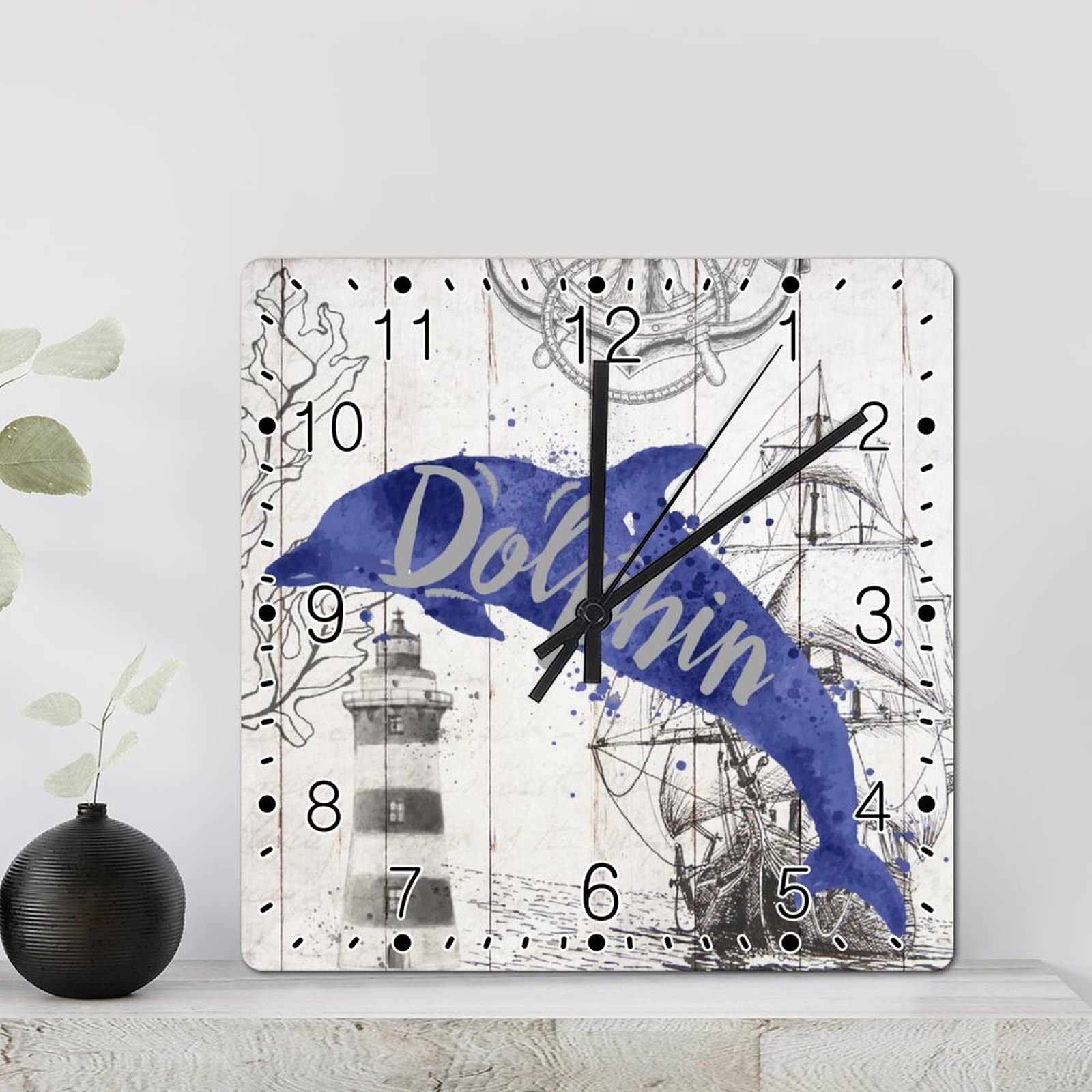 Horloge murale rustique en bois lisible décoration murale