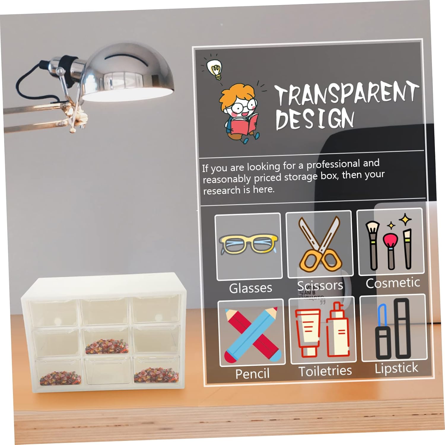 ERINGOGO Multi-purpose Storage Box Small Plastic Boxes Bead Organizer Earring Holder