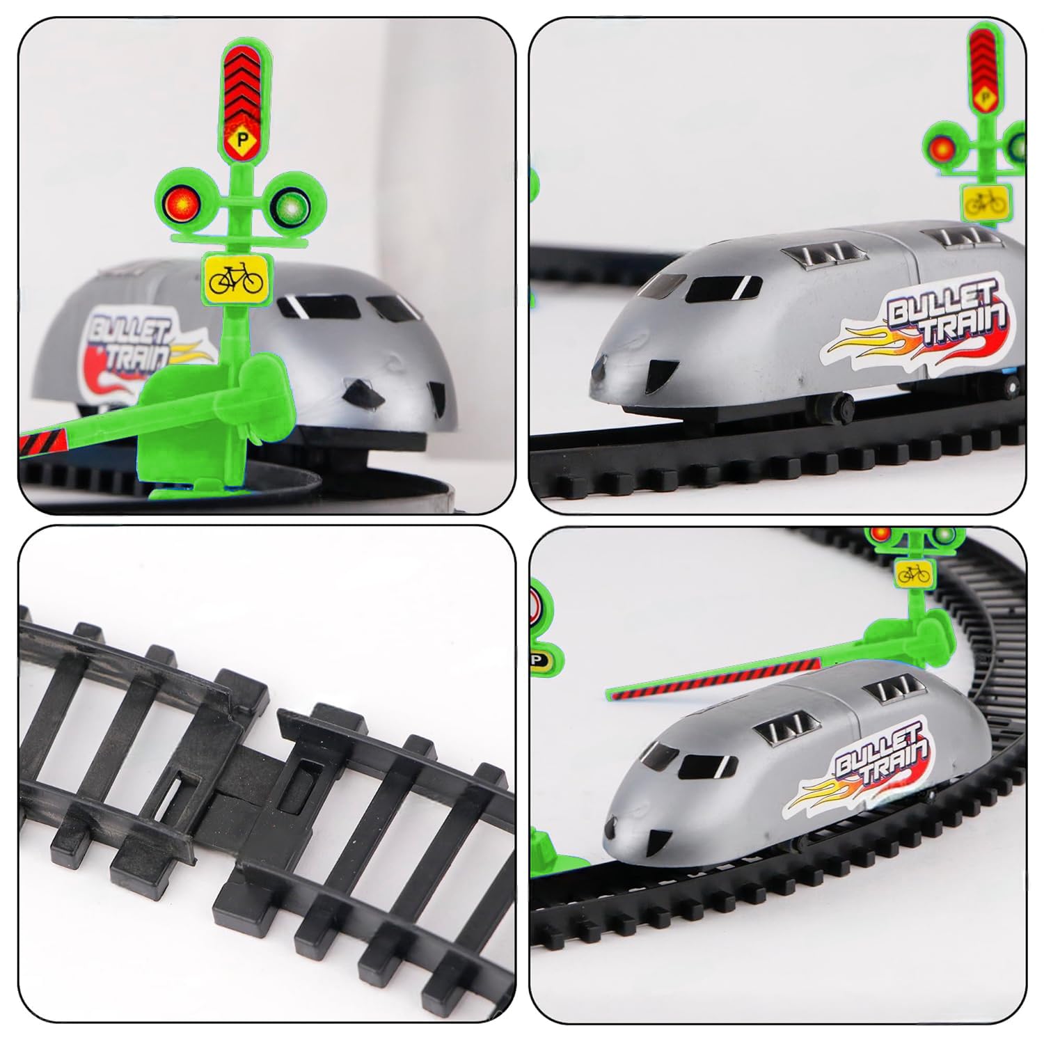 XQZMEE High Speed Battery Operated Train Set with 180 cm Track Length | Assembly Required | Includes Stickers & Signals | Electric Toy Train for Kids (2 AA Battery Not Included) 1