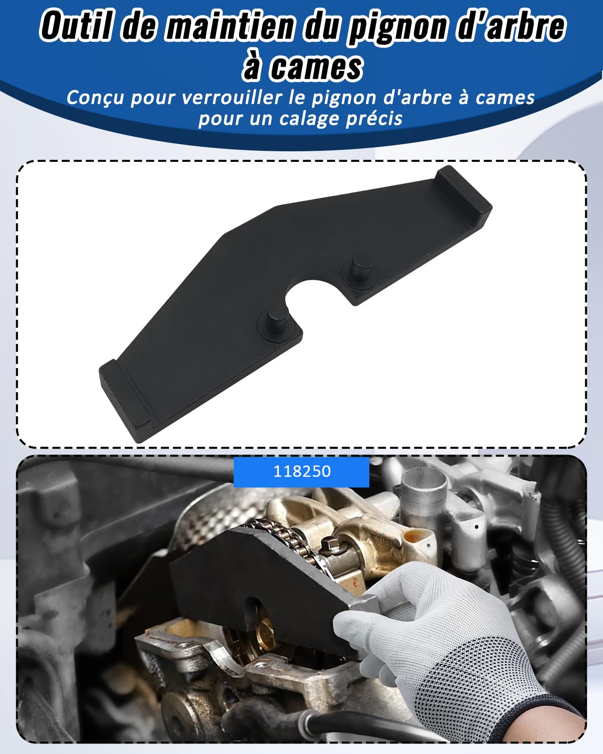 Outils de Calage de Distribution d’alignement d’Arbre à cames Compatible avec BMW Mini Cooper W10 W11 R50 R52 R53, Outil de réglage à cames et de chaîne remplacer OEM 118240, 118250, 118370