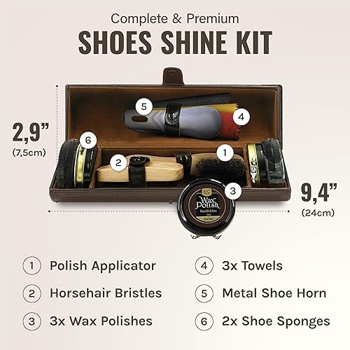 Vista 24 de Stone and Clark Original Shoe Polish & Care Kit - Leather Shoe Shine Kit for Men & Women Rojo