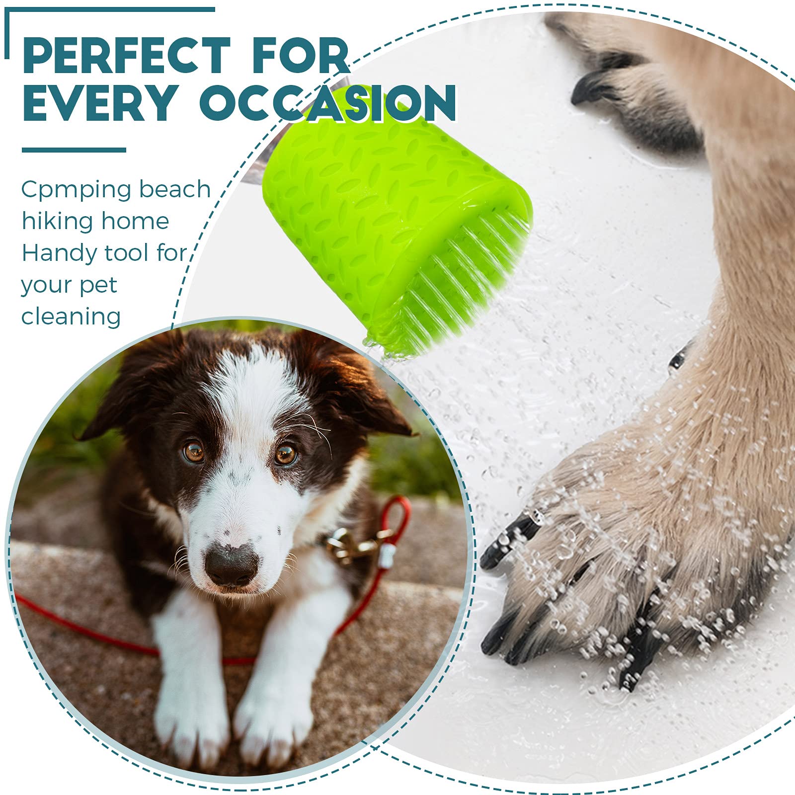 3 Pieces Portable Outdoor Shower for Dogs, Bottle Attachment Outdoor Water Sprayer Accessory, Works with Most Plastic Water or Soda Bottles from 16 oz to 2 Liters (Sky Blue, Light Green, Orange) Product Image 4