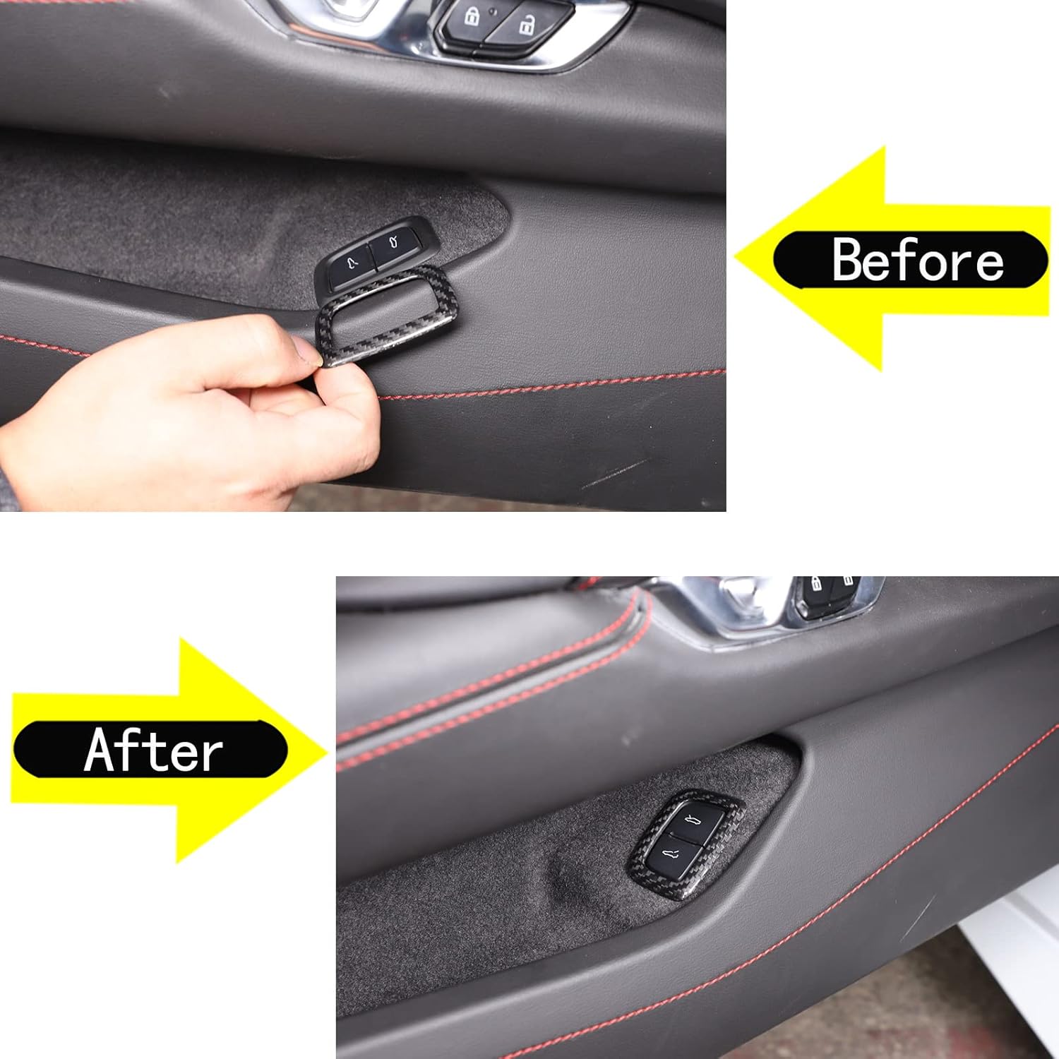 Sekhyna Trunk Switch Button Cover Trim Compatible with Corvette C8 Stingray 2020 2021 2022 2023 Real Carbon Fiber/ABS 1PCS.C8 Interior Decorative Accessories (Real Carbon Fiber, Black Carbon)