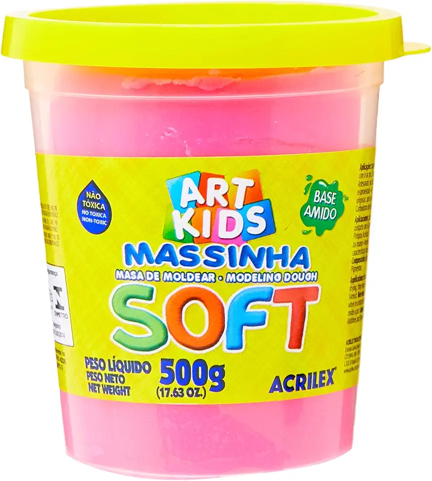 Acrilex Soft Massa de Modelar, Rosa (Maravilha), 500 g