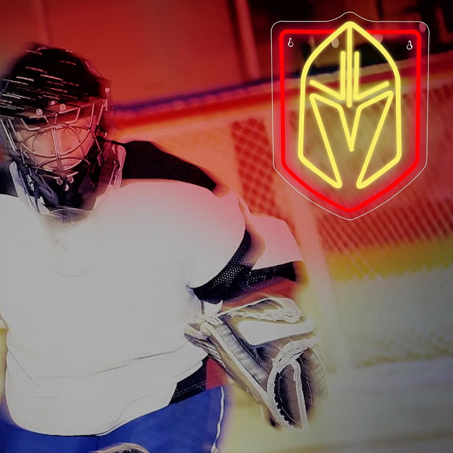 Ice Hockey Neon Signs,Hockey Team Logo Light,Ice Hockey LED Sign,Sports Neon Lights,Hockey Light,Hockey Club Decor,Hockey Gifts for Boys,Ice Hockey Team Fans,Size 15.4 * 11.4 inches(FMXD140) - Image 5