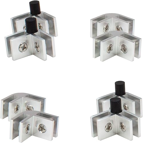 Celestial DIY - Kit de conectores de vidrio templado, 4 esquinas con pies de goma, aluminio, para protección contra el viento de tamaño