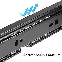 Vista 4 de 1 par de rodamientos de bolas silenciosos, extensión completa, cierre suave, correderas de cajones de montaje lateral, para gabinetes
