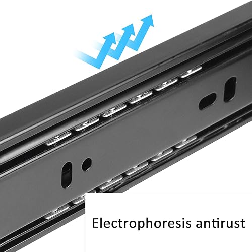 Miniatura 4 de 1 par de rodamientos de bolas silenciosos, extensión completa, cierre suave, correderas de cajones de montaje lateral, para gabinetes de