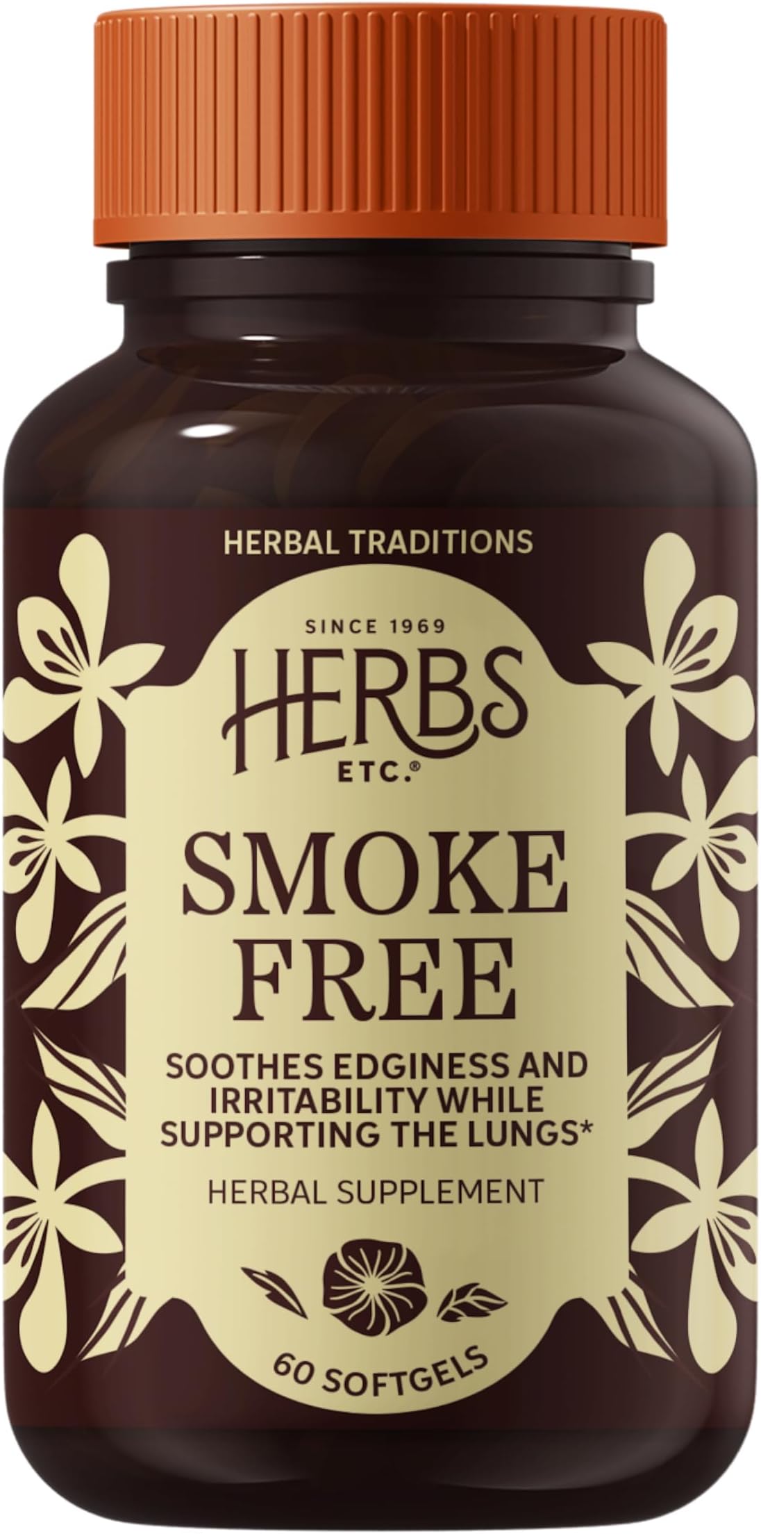 Herbs, Etc. Smoke Free - Support While Quitting - Healthy Respiratory System Support - Aids Against Edginess & Unpleasant Attitudes - 60 Softgels (60 Servings)