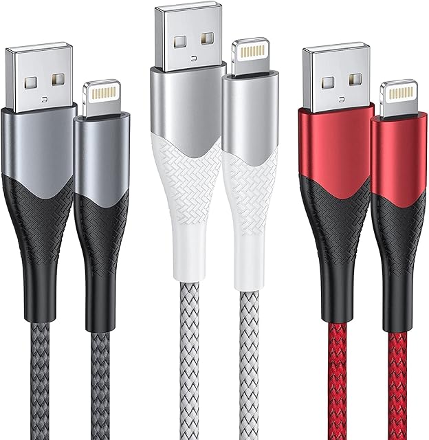 iPhone Charger Cable 3m 3Pack, Extra Long iPhone Charging Cables Nylon Braided iPhone Chargers USB Fast Lightning Cable Compatible iPhone 11 12 13 14 Pro Max Mini XS XR X 10 8 7 6 Plus 5 SE,iPad