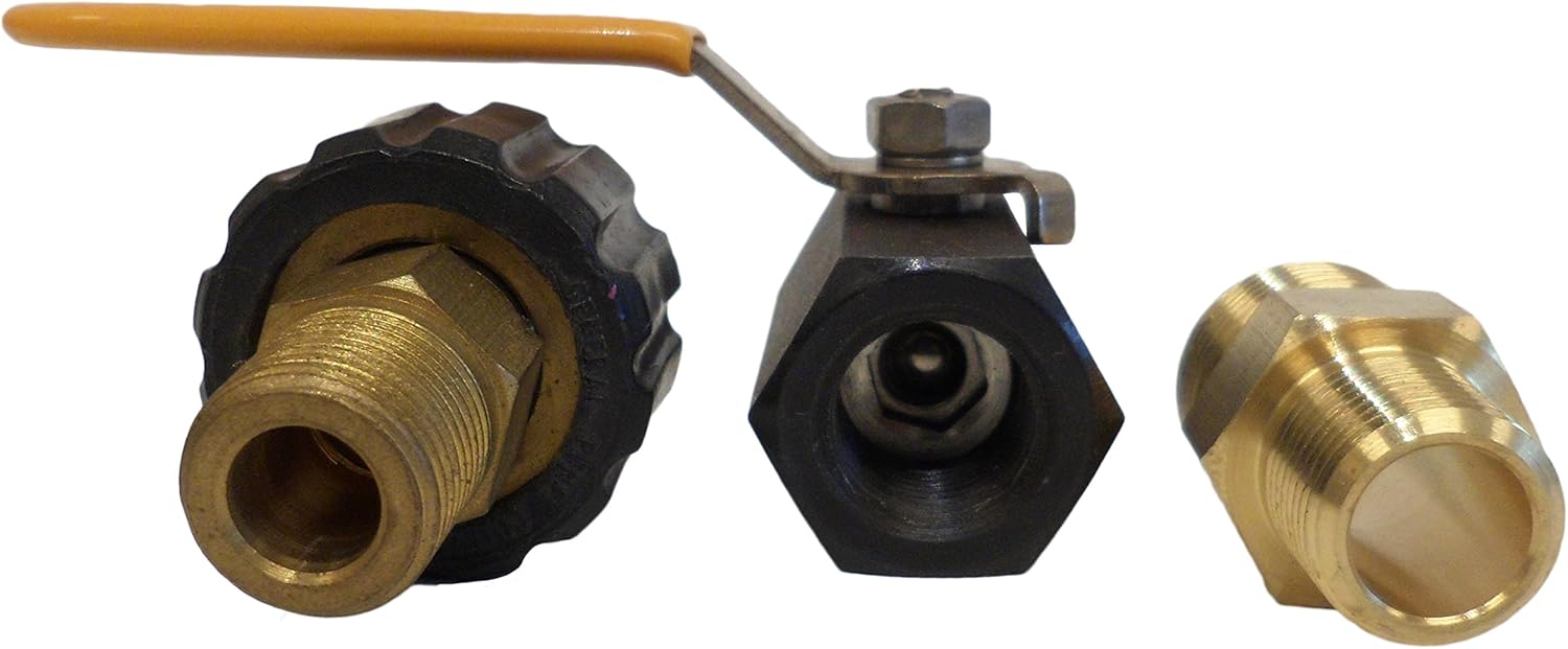 Ultimate Washer UW16-PW7B62 Power Washer Ball Valve Kit with Male and Female M22 Metric Threads, 2400PSI for High Pressure Hoses