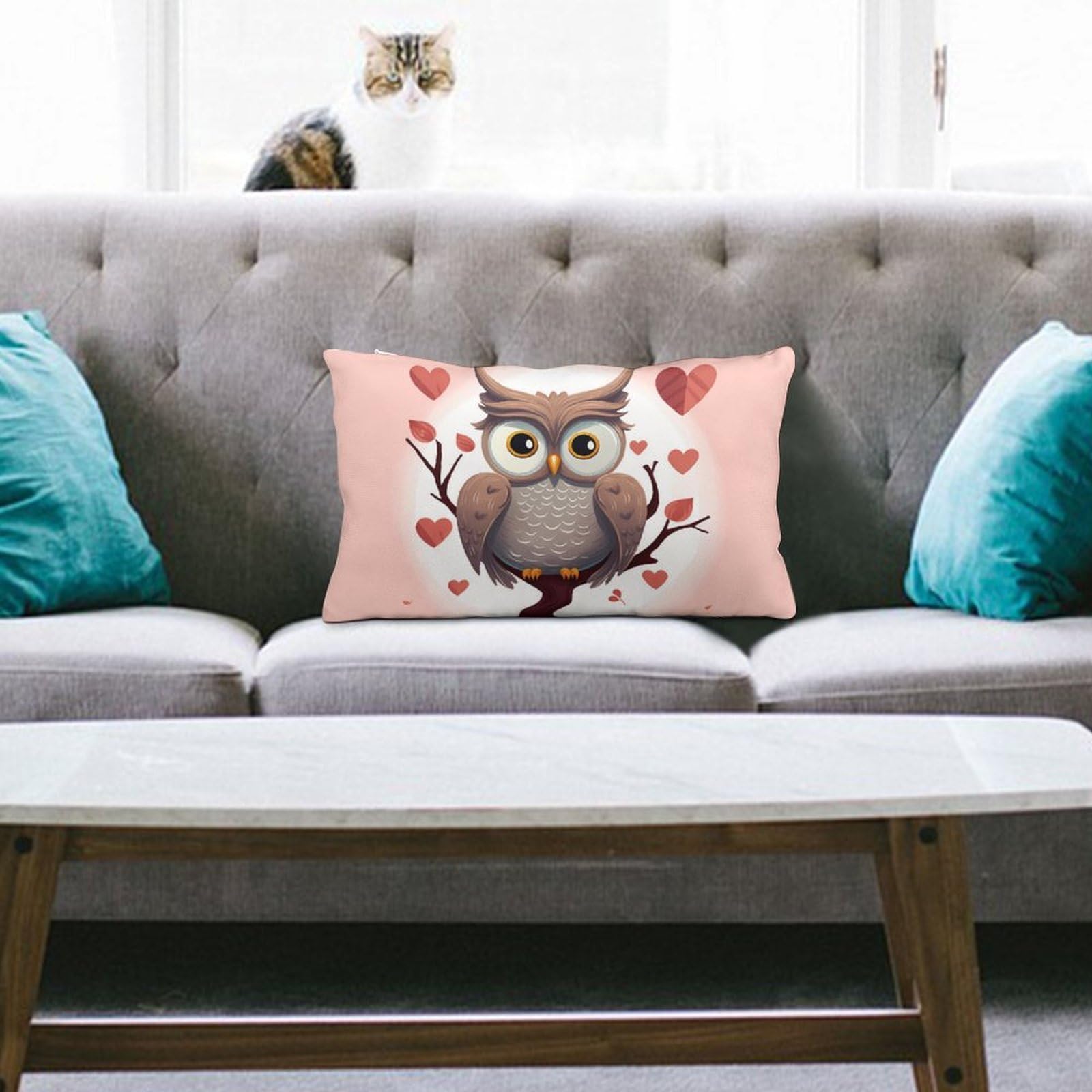 NTVOWPZO Decoration Throw Pillow Covers 8"x12" Pillowcases Covers Owl Lover1 Soft Pillowcases Modern Farmhouse Home Decor Sofa Cushions Covers for Couch Bed Living Room
