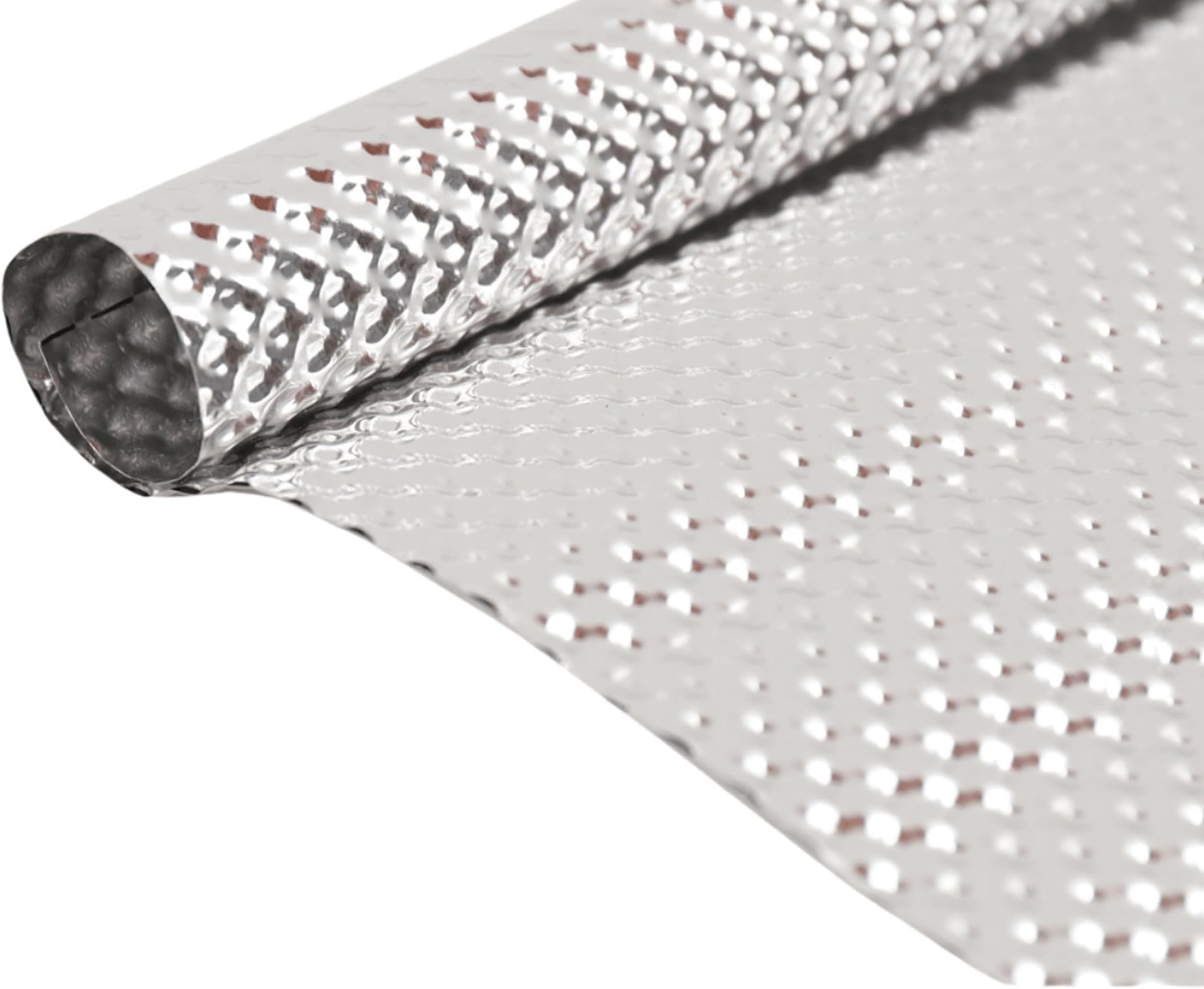 THE WHITE SHOP Exhaust Heat Shield Automotive, Embossed Aluminum Heat Shield Kit with 20PCS Cable Metal Ties for Muffler Exhaust Wrap, Heat Barrier,Car Exhaust Sheet (50 x 70CM)