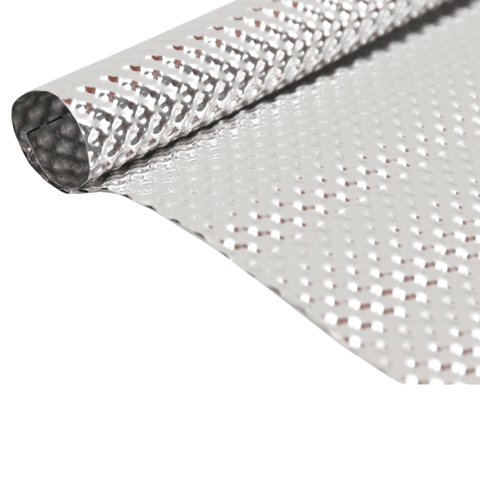 THE WHITE SHOP Exhaust Heat Shield Automotive, Embossed Aluminum Heat Shield Kit with 20PCS Cable Metal Ties for Muffler Exhaust Wrap, Heat Barrier,Car Exhaust Sheet (50 x 70CM)